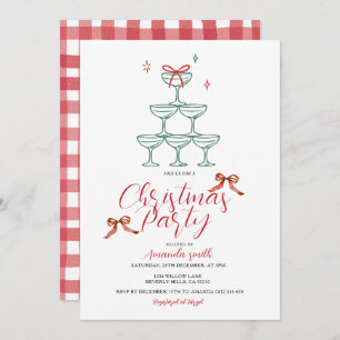 Christmas Party Champagne Tower Holiday Bubbly Invitation