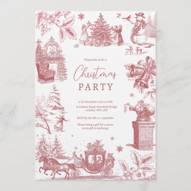 Christmas Party Chinoiserie Invitation (Front)