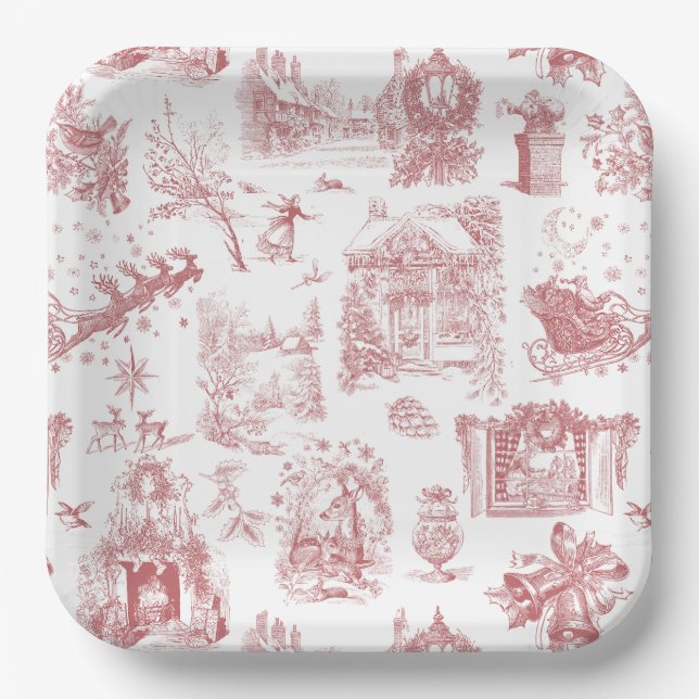 Christmas Party Chinoiserie Paper Plate (Front)