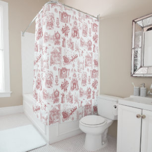 Christmas Party Chinoiserie Shower Curtain