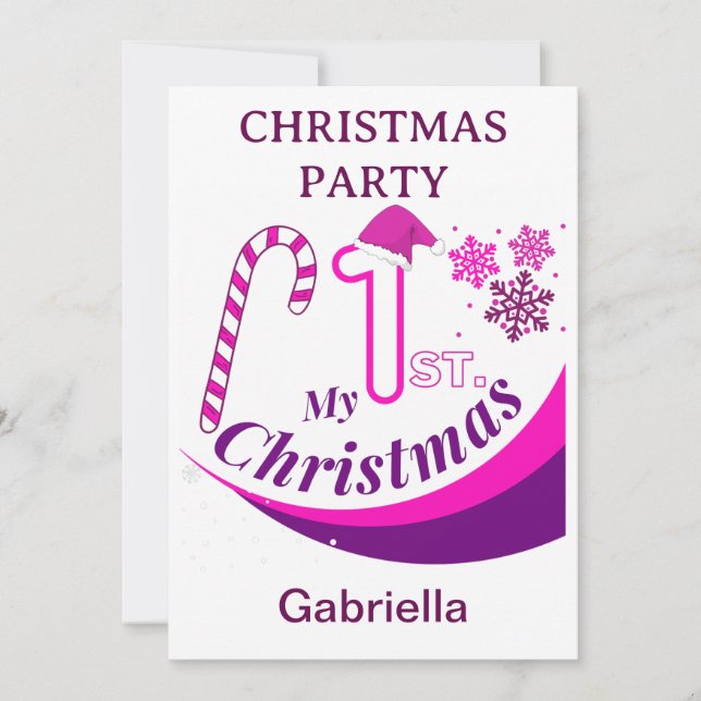 Christmas Party Christmas Baby "My 1st Christmas" Invitation (Front)