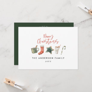 Christmas party cookie green rustic holiday invitation