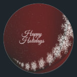 Christmas Party Crystal Snowflakes Red Rustic Classic Round Sticker<br><div class="desc">Christmas Party Crystal Snowflakes Red Rustic Classic Round Sticker. Unique,  beautiful,  stylish design. Easy to be personalised. Font style,  size and colours can be changed. Matching items are available.</div>