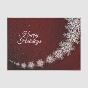Christmas Party Crystal Snowflakes Red Rustic Tissue Paper