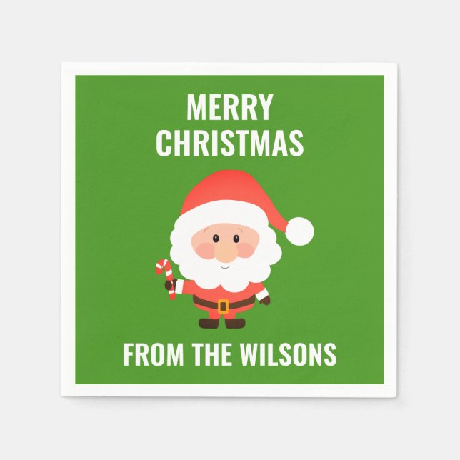 Christmas Party Cute Cartoon Santa Napkin (Front)