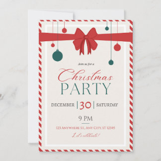 Christmas party decoration customisable invitation