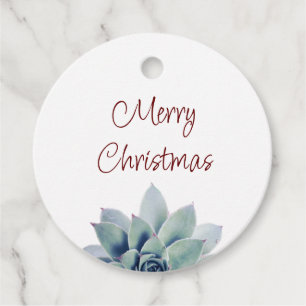 Christmas Party Desert Botanical Succulent   Favour Tags