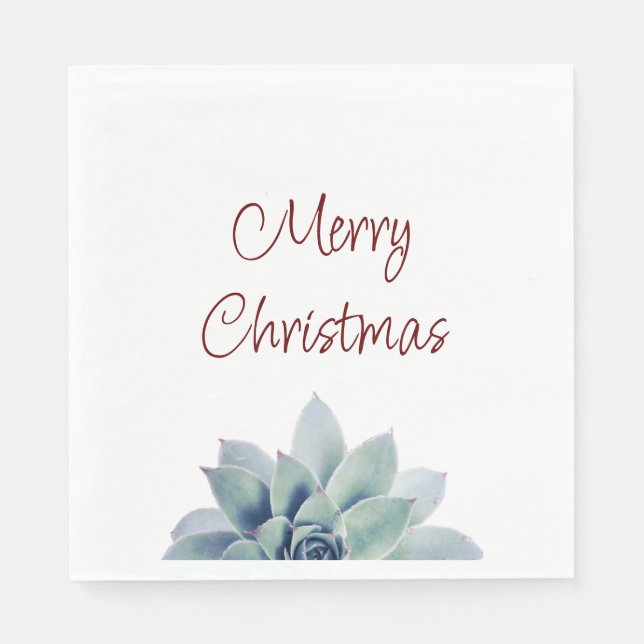 Christmas Party Desert Botanical Succulent   Napkin (Front)