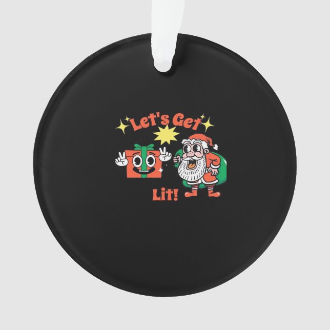 Christmas Party Design - Let's Get Lit Classic Ornament (Front)