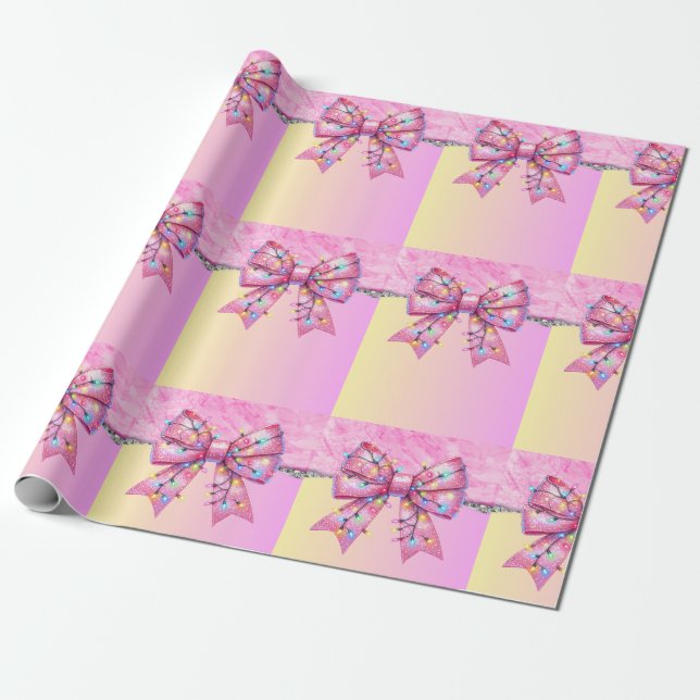 Christmas Party Drip Bling Festive Merry Xmas Ligh Wrapping Paper (Unrolled)