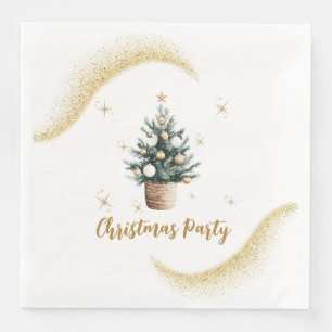 Christmas Party Elegant Gold Dessert Napkin