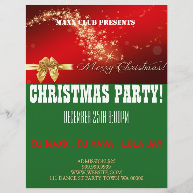 Christmas Party Event Announcement DJ CLUB Flyer (Front)