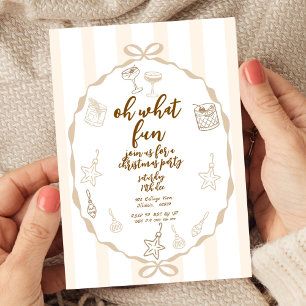 Christmas Party   Festive Cocktails and Ornaments Invitation