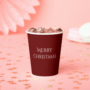 Christmas Party Festive Typography Red Paper Cups