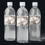 Christmas Party Floral Reindeer Golden Winter Water Bottle Label<br><div class="desc">Christmas Party Floral Reindeer Golden Winter Water Bottle Label. Unique,  beautiful,  stylish design. Easy to be personalized. Font style,  size and colors can be changed. Matching items are available.</div>