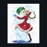Christmas Party Flyer Snowman and Girl Dance<br><div class="desc">Happy Snowman and Girl Dance Tango Christmas Party Fun Cartoon Drawing - Choose / Add Your Unique Text / Name / Colour - Make Your Special Gift - Resize and move or remove and add elements / text with customisation tool ! Drawing and Design by MIGNED. Please see my other...</div>