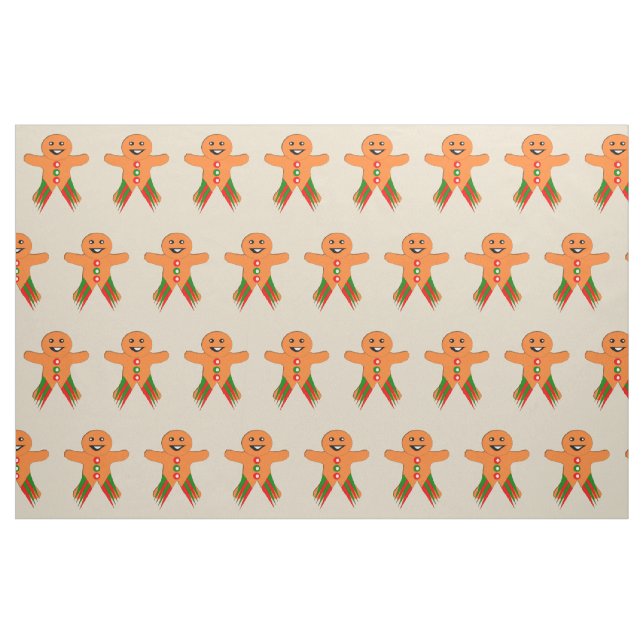 Christmas Party Gingerbread Man Craft Fabric (Fat Quarter)