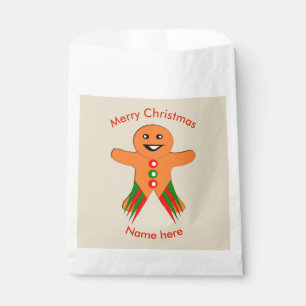 Christmas Party Gingerbread Man Custom Favour Bags