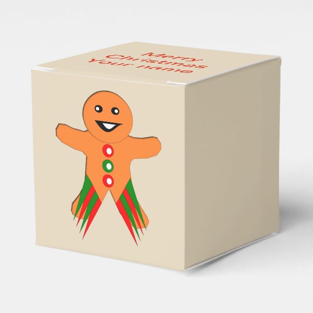 Christmas Party Gingerbread Man Custom Favour Box (Front Side)