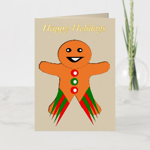 Christmas Party Gingerbread Man Custom Foil Greeting Card