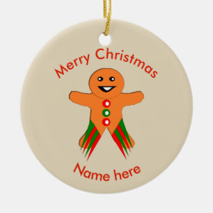 Christmas Party Gingerbread Man Custom Ornament