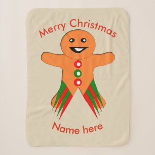 Christmas Party Gingerbread Man Custom Sherpa Blanket