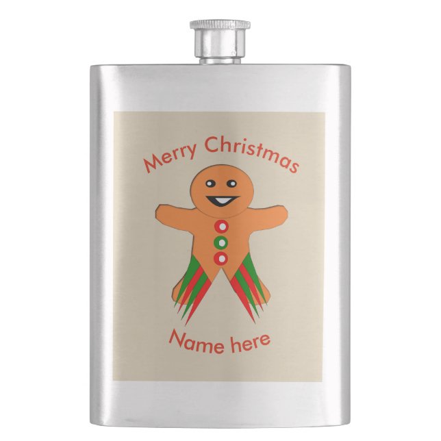 Christmas Party Gingerbread Man Flasks (Front)