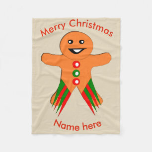 Christmas Party Gingerbread Man Fleece Blanket