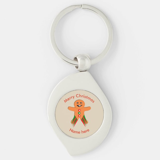 Christmas Party Gingerbread Man Keychain (Front)