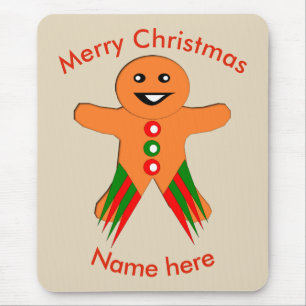 Christmas Party Gingerbread Man Mousepad