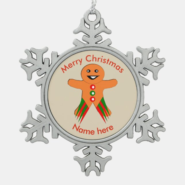 Christmas Party Gingerbread Man Ornament (Front)