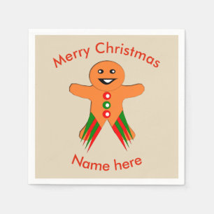Christmas Party Gingerbread Man Paper Napkins