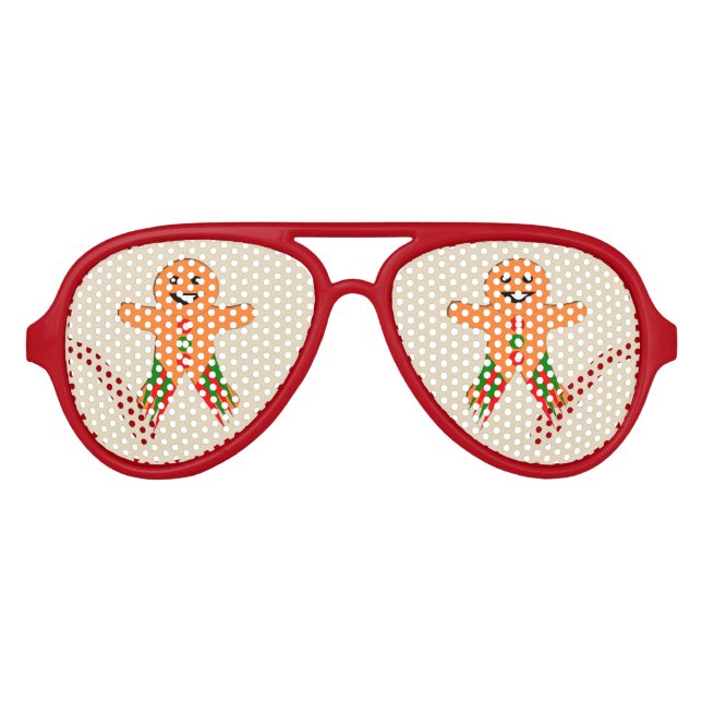Christmas Party Gingerbread man Party Shades (Front)