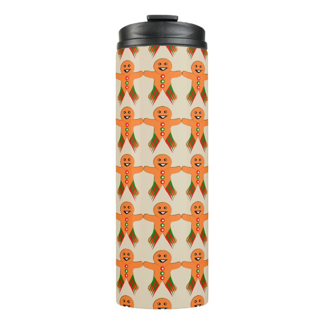 Christmas Party Gingerbread Man Thermal Tumbler (Front)