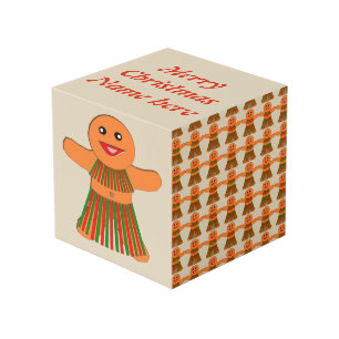 Christmas Party Gingerbread Woman Custom Cube