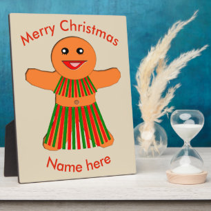 Christmas Party Gingerbread Woman Custom Plaque