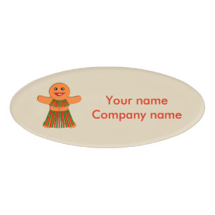 Christmas Party Gingerbread Woman Name Tag