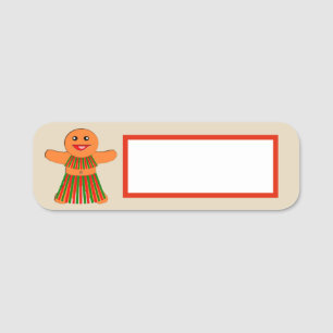 Christmas Party Gingerbread Woman Name Tag