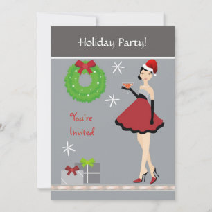 Christmas Party Girl Invitation