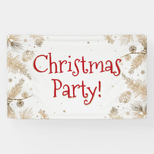 Christmas Party - Golden Pine Combs - Hanging Banner