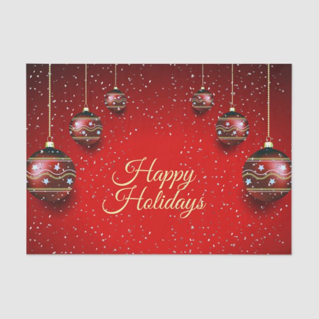 Christmas Party Golden Red Winter Holidays Elegant Tissue Paper (Front)