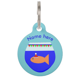 Christmas Party Goldfish Custom Dog Tag