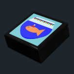 Christmas Party Goldfish Custom Gift Box<br><div class="desc">This awesome gift box features a fun orange Christmas goldfish wearing a festive santa hat. The goldfish is swimming in the blue water of its goldfish bowl. The fish has decorated the top of the bowl with red and green bunting flags that spell out the message "Merry Fishmas". This fun...</div>