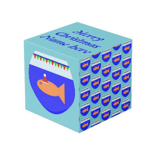 Christmas Party Goldfish Custom Photo Cube