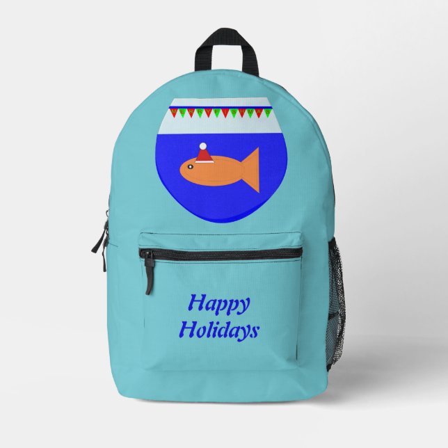 Christmas Party Goldfish Custom Printed Backpack (Front)