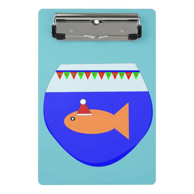 Christmas Party Goldfish Mini Clipboard (Front)