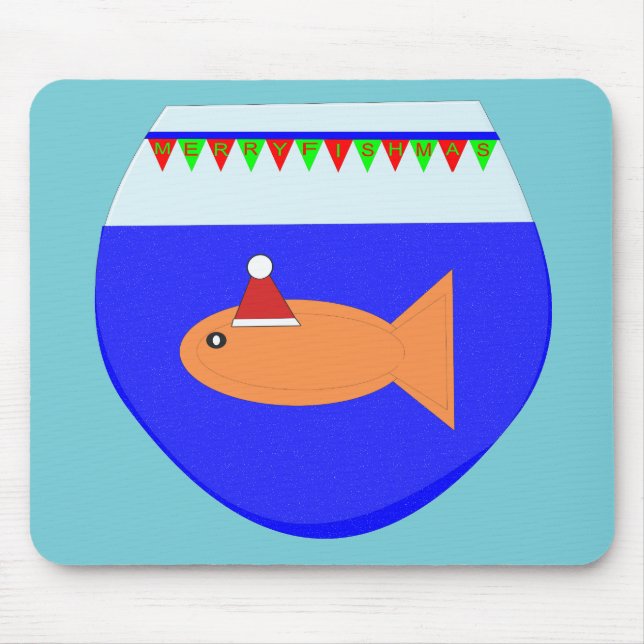 Christmas Party Goldfish Mousepad (Front)