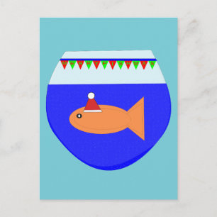 Christmas Party Goldfish Postcard