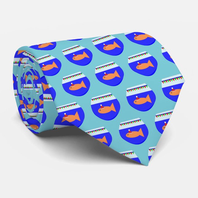 Christmas Party Goldfish Tie (Rolled)