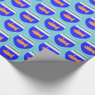 Christmas Party Goldfish Wrapping Paper